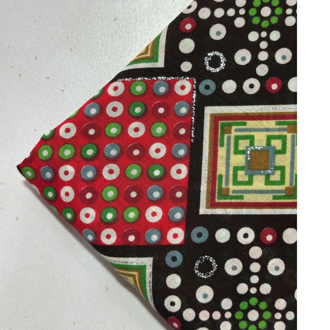 Geometric with Polka Dots Lawn cotton Fabric 2pc
