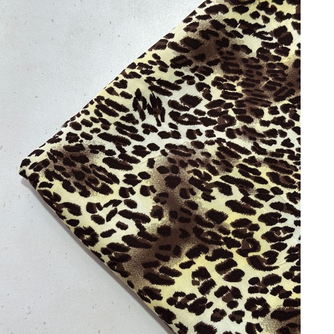 Smooth Leopard Print Linen Fabric 2pc