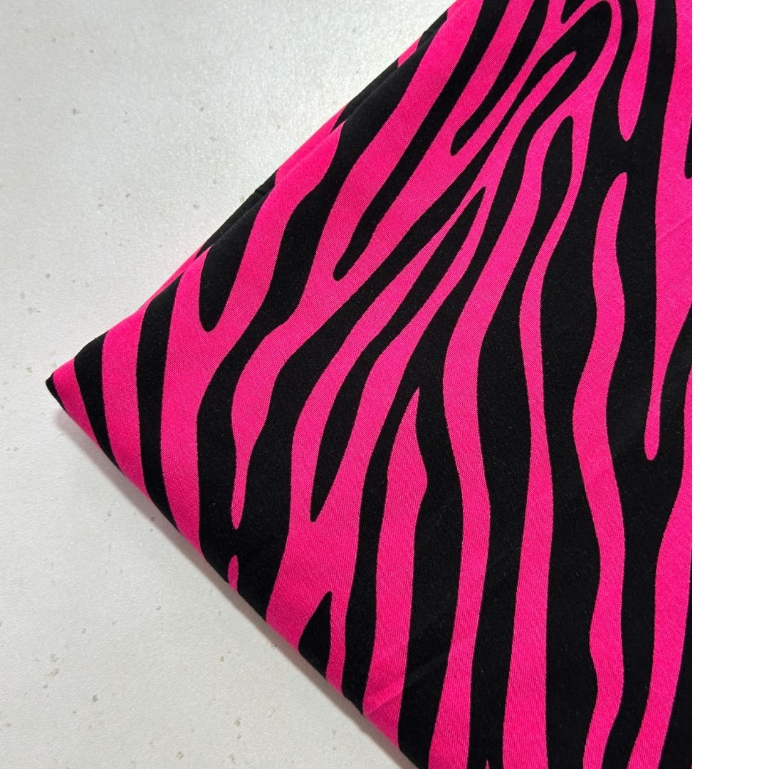 Pink Zebra Stripe Linen Fabric 2pc