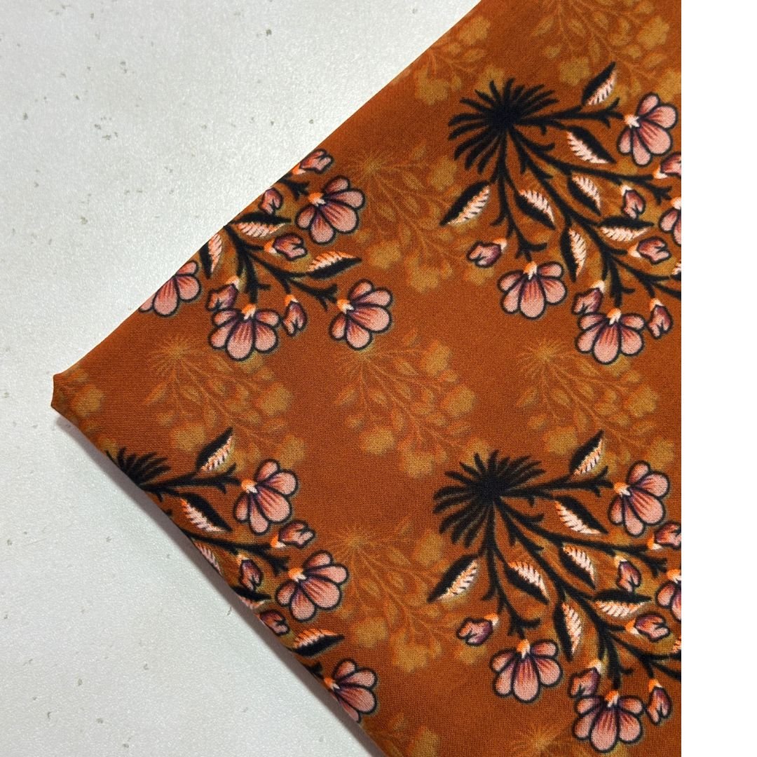 Distinct Floral Pattern Lawn cotton Fabric 2pc